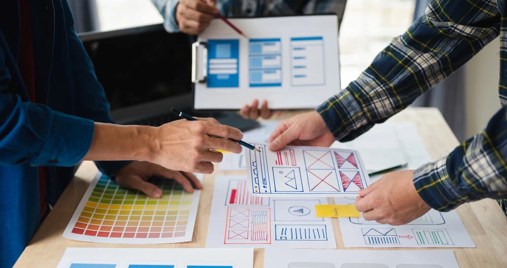 professional website design - website agency working on a website layout